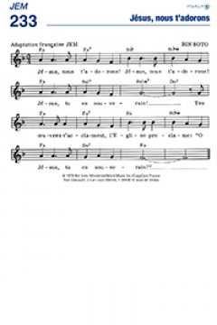 Jem 233 Jesus Nous T Adorons Soto Bin Fichier Pdf Jem Editions